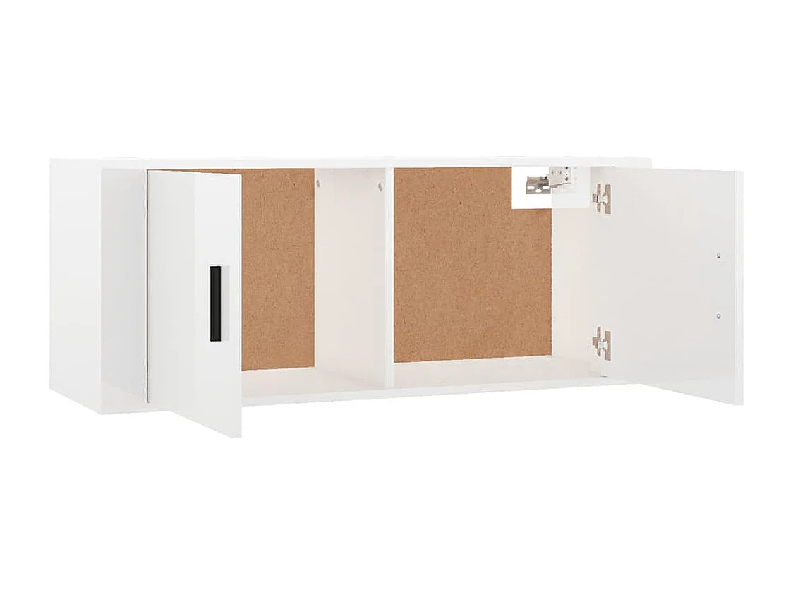 Meuble TV mural Blanc brillant 100x34,5x40 cm