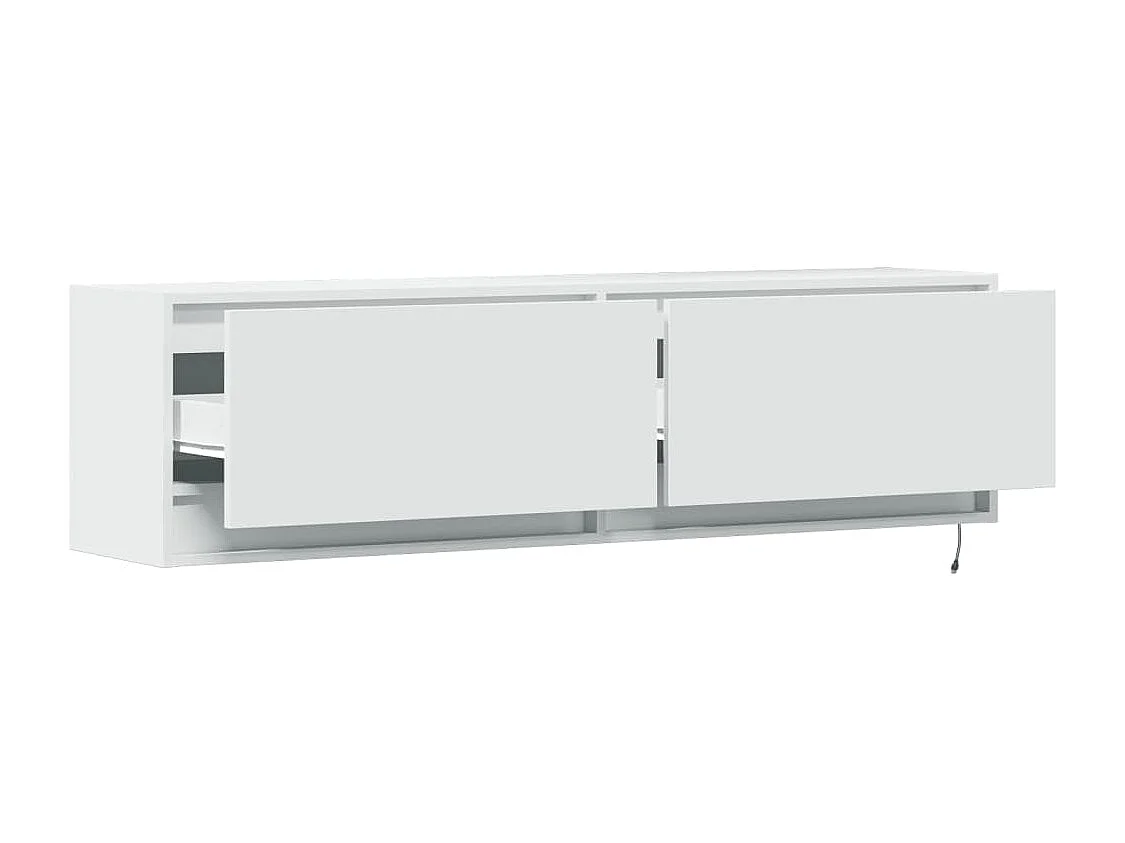 Mueble de TV de pared con luces LED blanco 140x31x38 cm