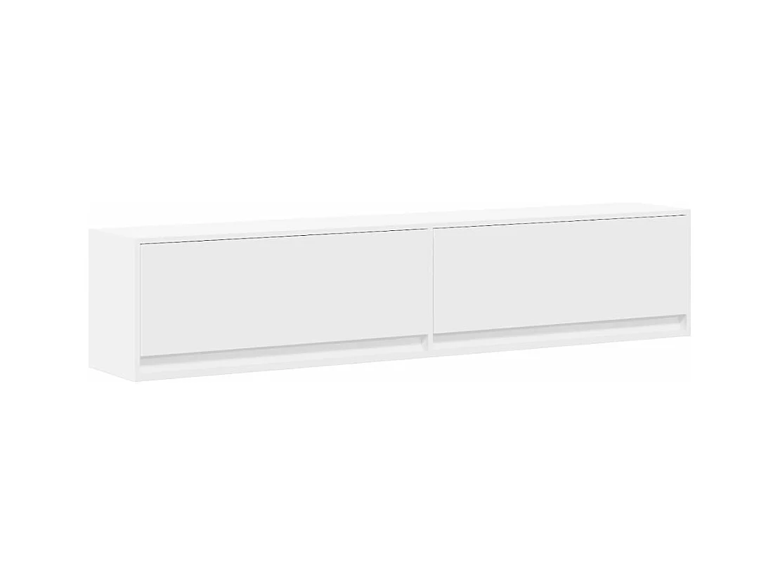 Mueble de TV de pared con LED blanco 180x31x38 cm
