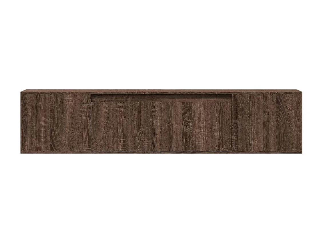 Mobile TV a Parete con LED Rovere Marrone 180x31x39,5 cm
