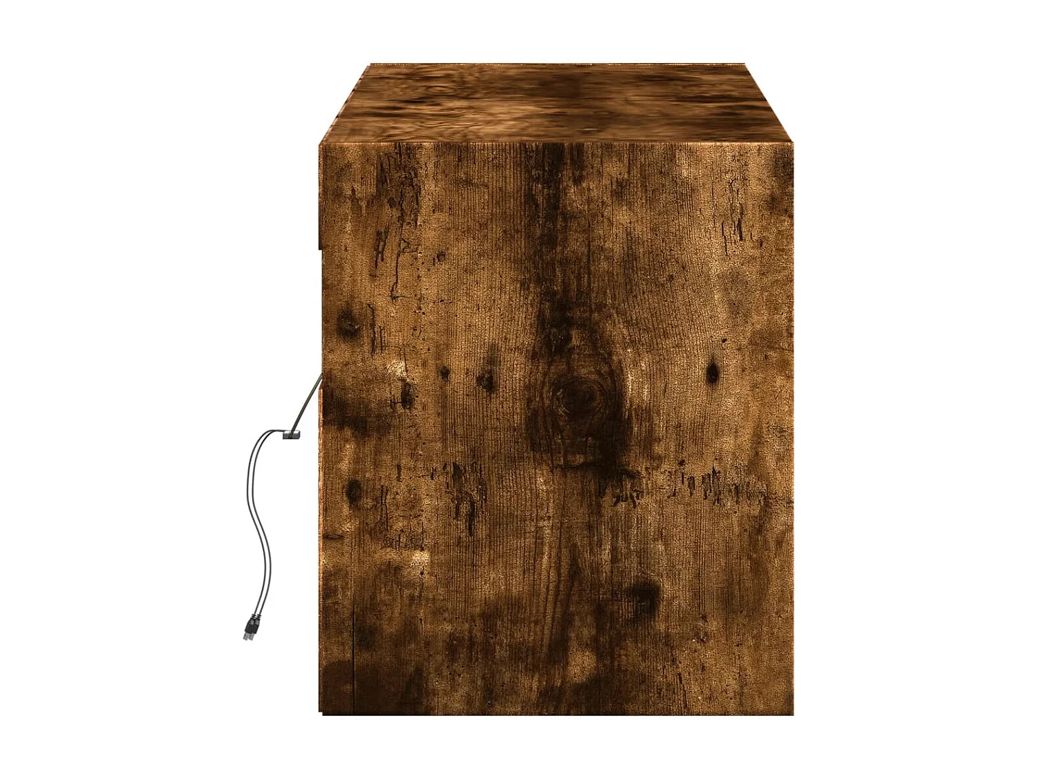 Mueble de TV de pared con luces LED roble ahumado 140x31x38 cm