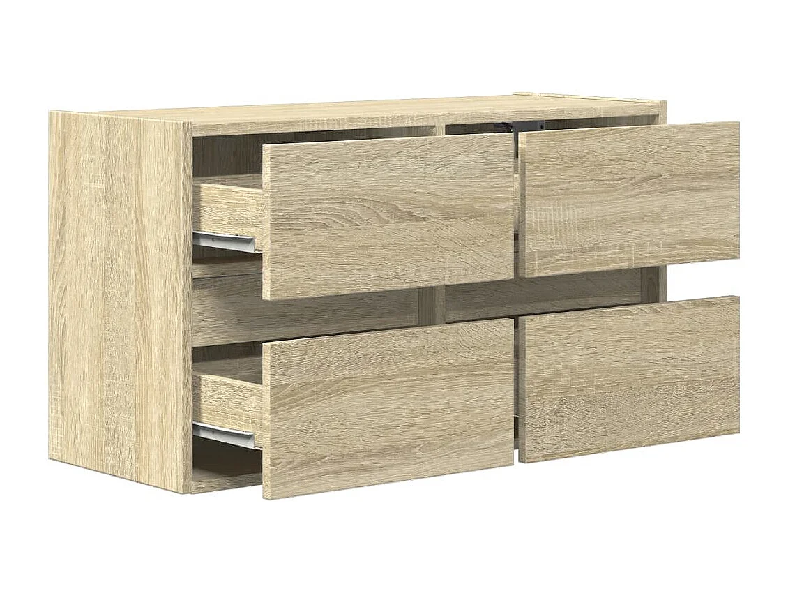 Mobile TV a Parete con Luci LED Rovere Sonoma 80x31x45 cm