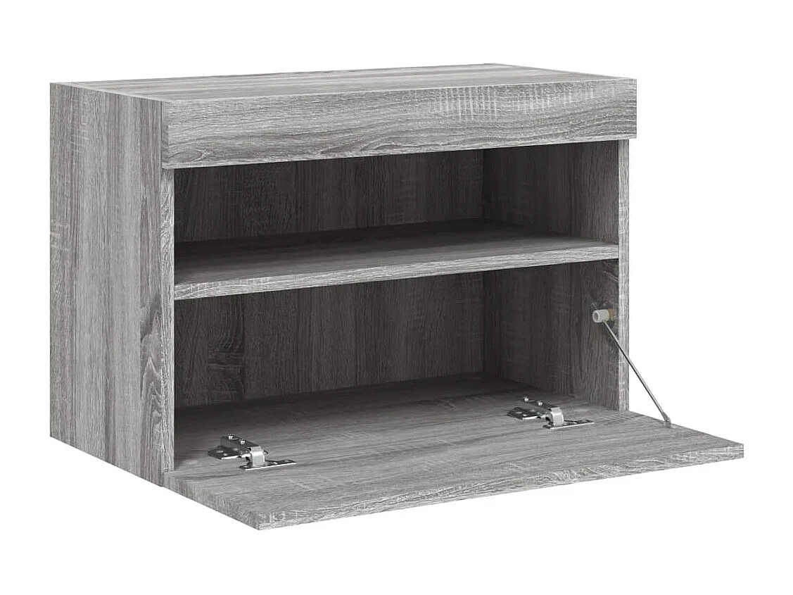 Mueble de TV de pared con luces LED gris Sonoma 60x30x40 cm