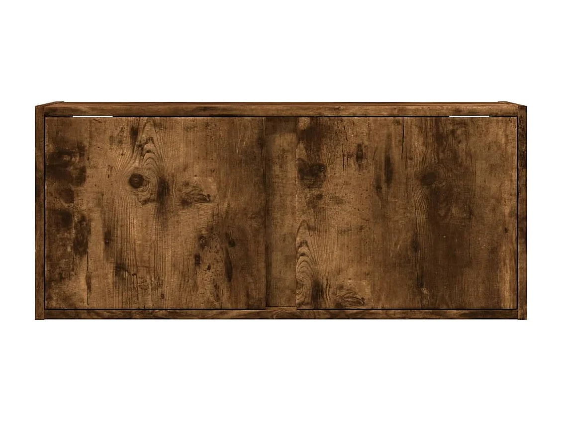 Móvel de parede p/ TV c/ luzes LED 80x31x35 cm carvalho fumado