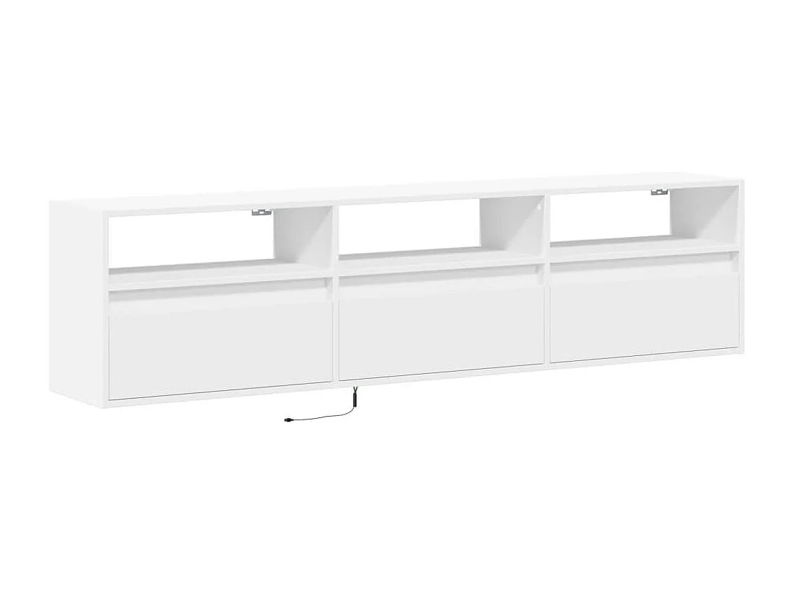 Tv-wandmeubel met LED-verlichting 180x31x45 cm wit