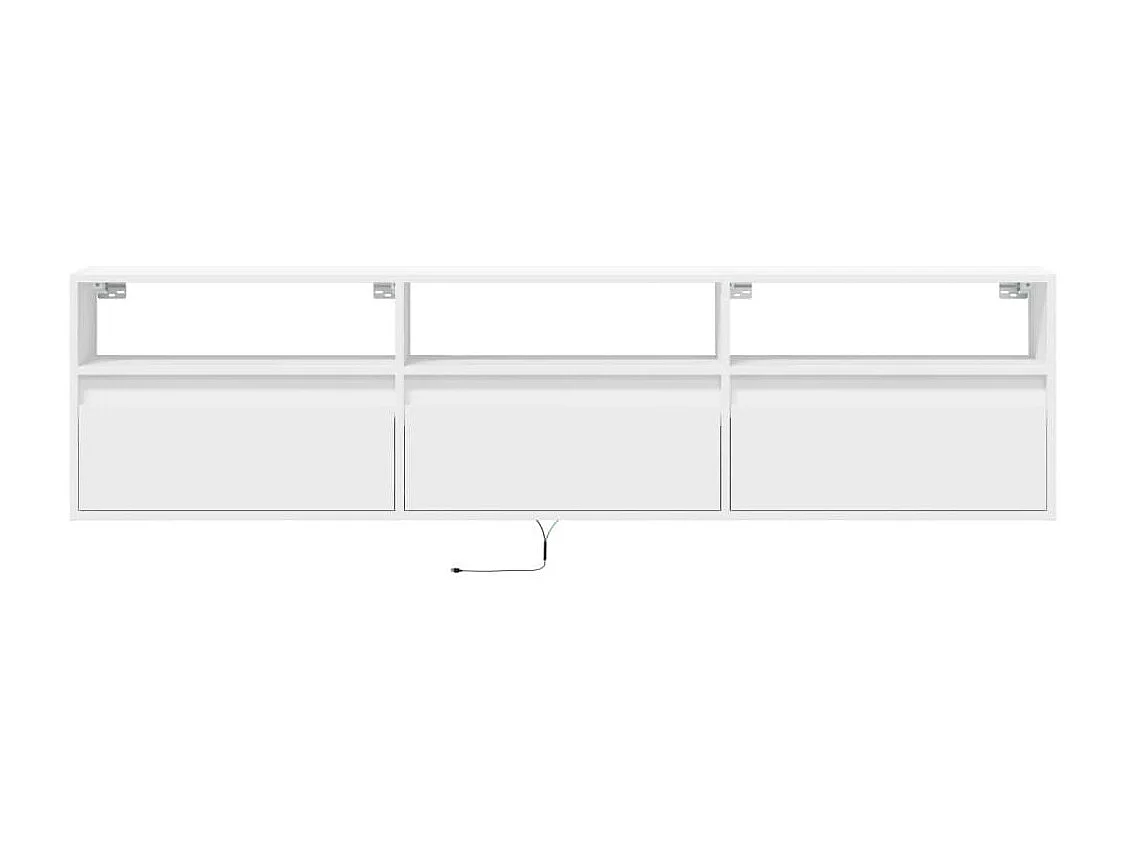 Tv-wandmeubel met LED-verlichting 180x31x45 cm wit