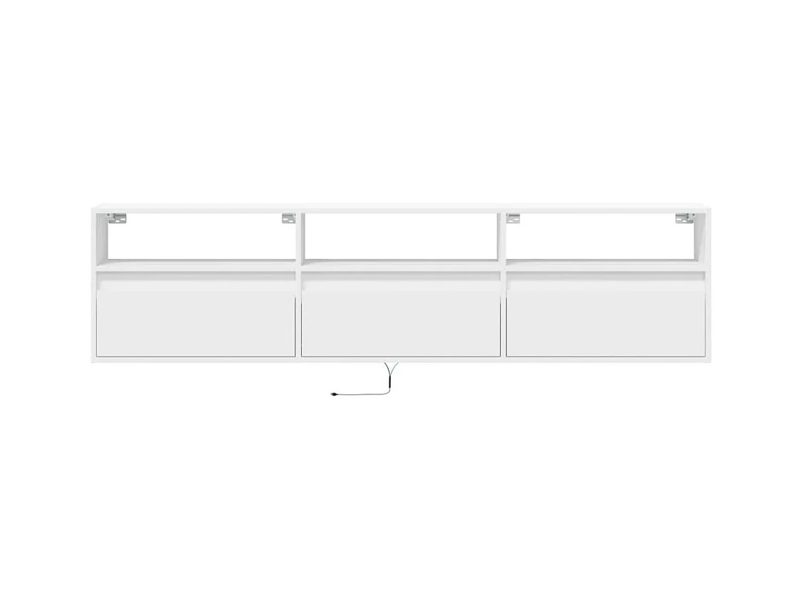 Meuble TV mural avec LED blanc 180x31x45 cm