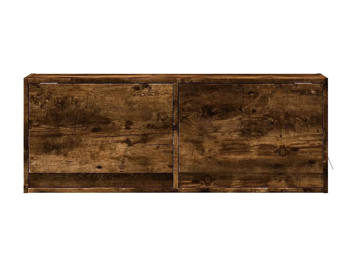 Mobile TV a Parete con Luci LED Rovere Fumo 100x31x35 cm