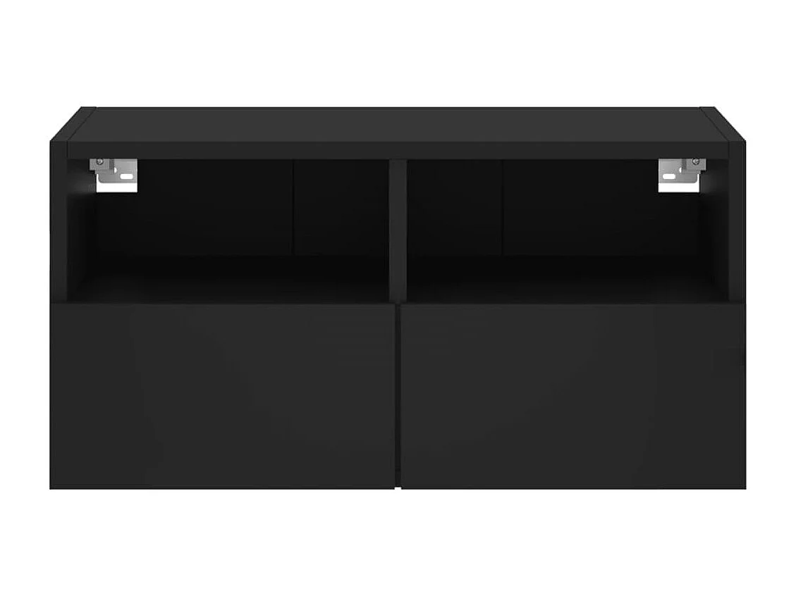 Meuble TV mural noir 60x30x30 cm bois d'ingénierie