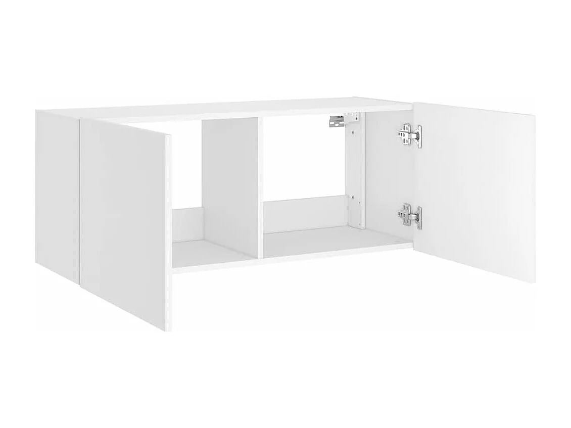 Móvel de parede para TV com luzes LED 100x35x41 cm branco