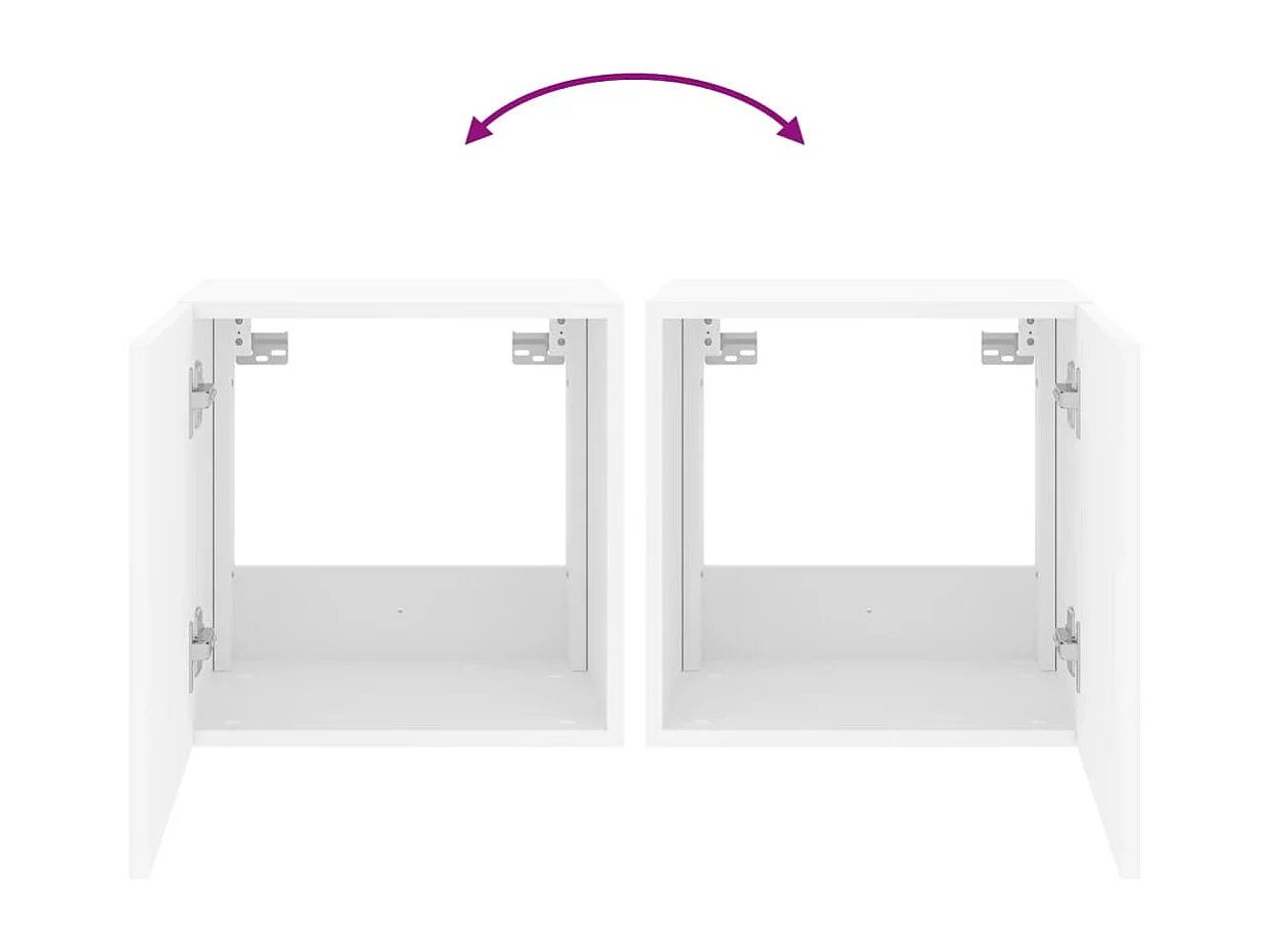 Mobile TV a Parete con Luci LED Bianco 40,5x35x40 cm