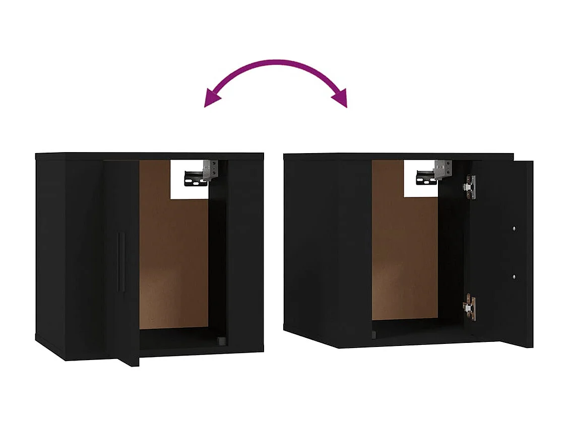 Mueble para TV de pared negro 40x34,5x40 cm