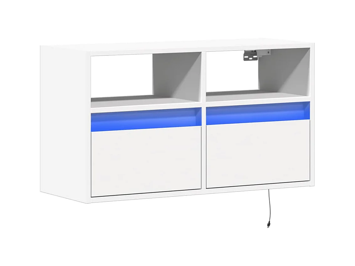 Mobile TV a Parete con Luci LED Bianco 80x31x45 cm