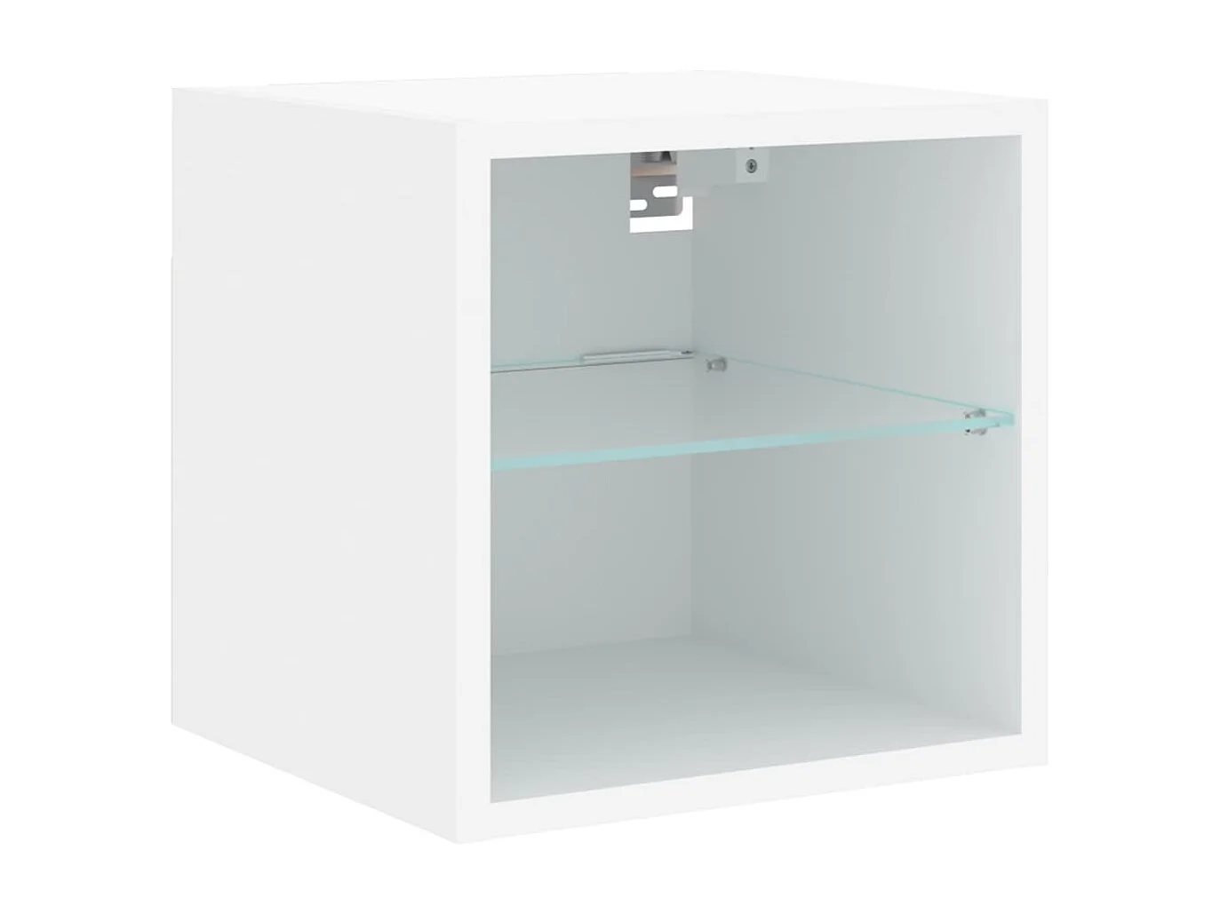 Mobile TV a Parete con Luci LED Bianco 30x28,5x30 cm