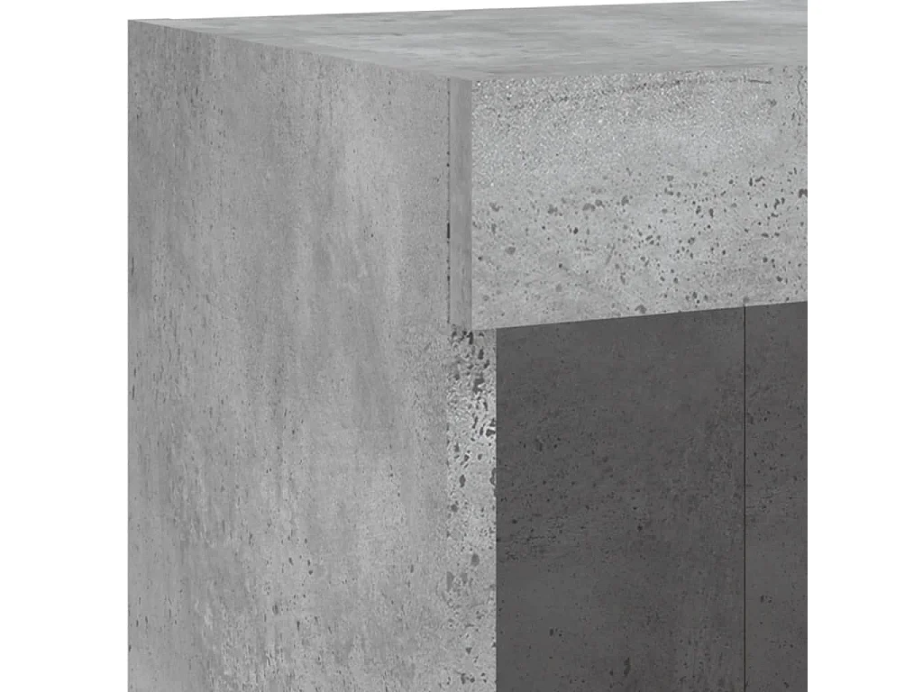 Mobile TV a Parete con Luci LED Grigio Cemento 100x30x40 cm