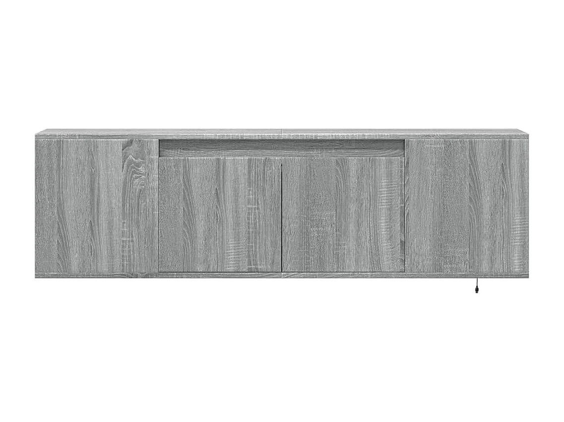 Mobile TV a Parete con Luci LED Grigio Sonoma 135x31x39,5 cm