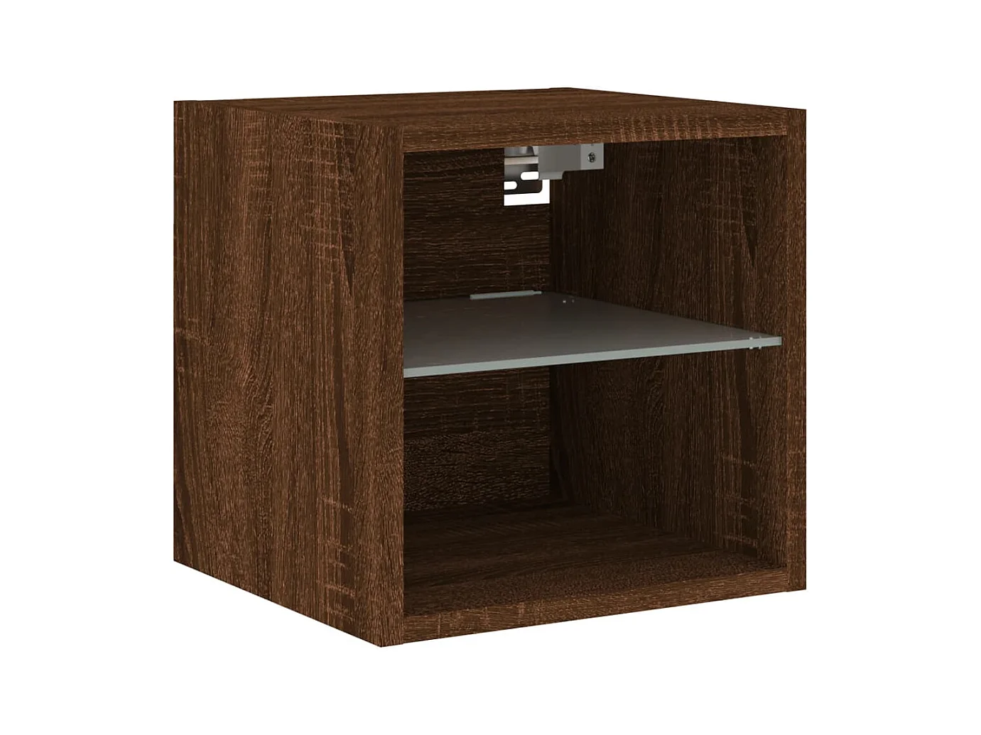 Mobile TV a Parete con Luci LED Rovere Marrone 30x28,5x30 cm