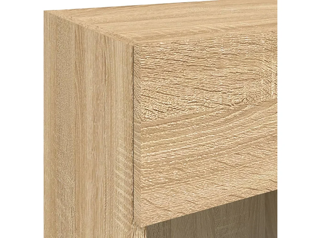 Mobile TV a Parete con Luci LED Rovere Sonoma 40x30x60,5 cm