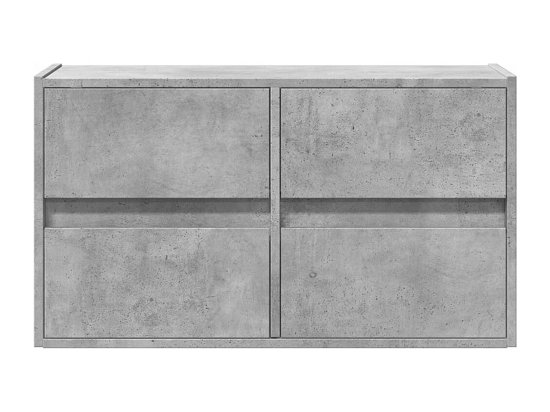 Mueble de TV de pared con luces LED gris hormigón 80x31x45 cm