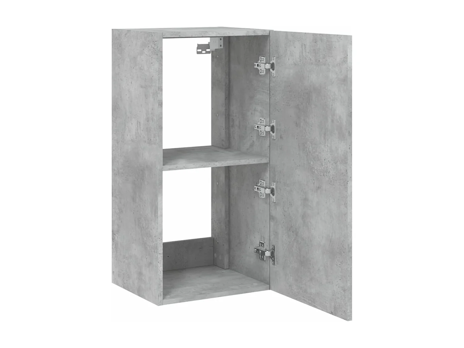 Mobile TV a Parete con Luci LED Grigio Cemento 40,5x35x80 cm