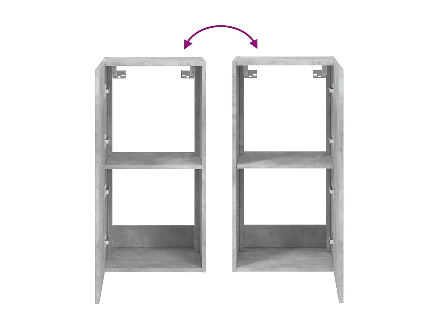 Mobile TV a Parete con Luci LED Grigio Cemento 40,5x35x80 cm