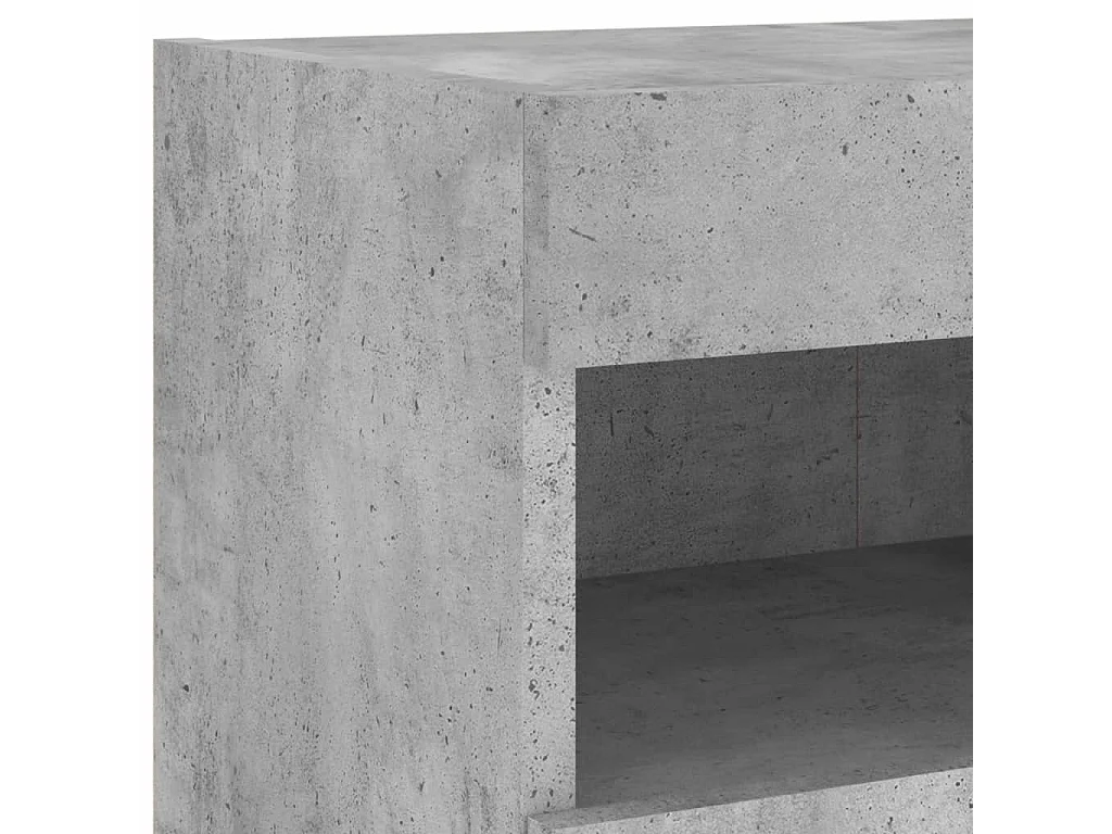 Mobile TV a Parete con Luci LED Grigio Cemento 80x30x40 cm