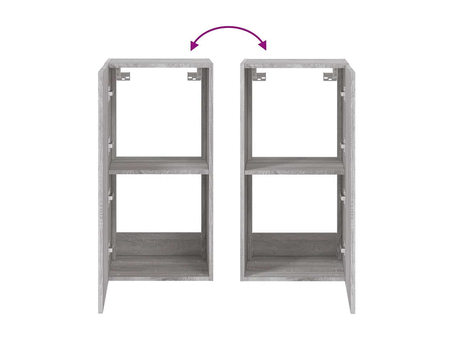 Meuble TV mural avec lumières LED sonoma gris 40,5x35x80 cm