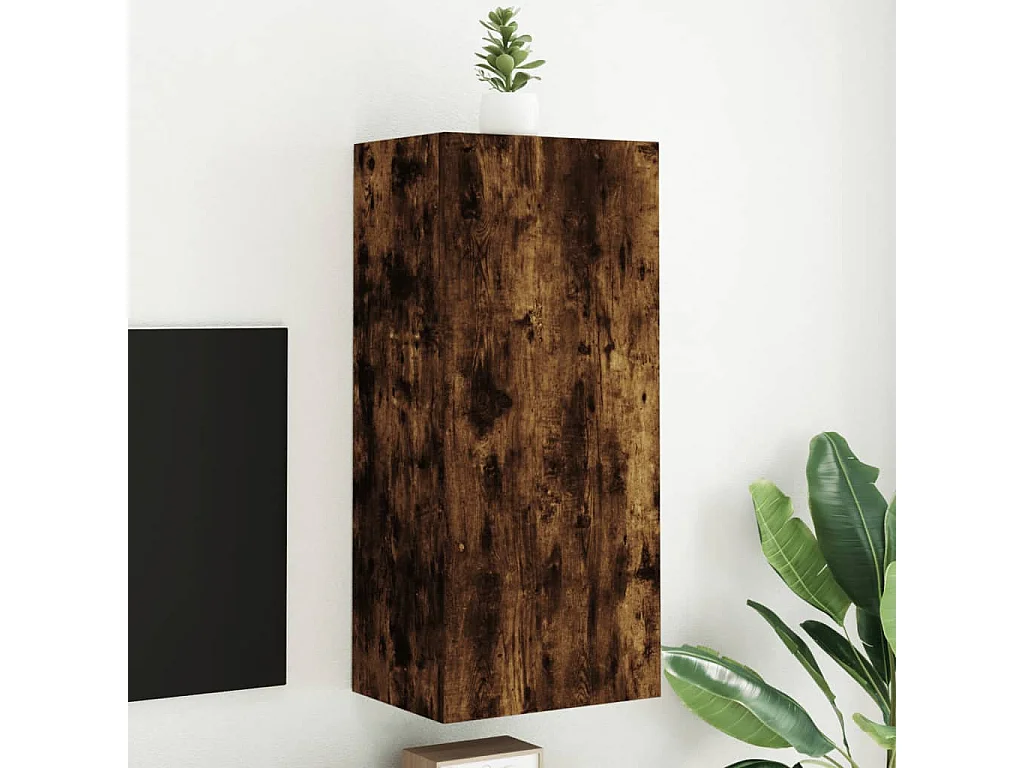 Tv-wandmeubel 40,5x30x90 cm bewerkt hout gerookt eikenkleurig