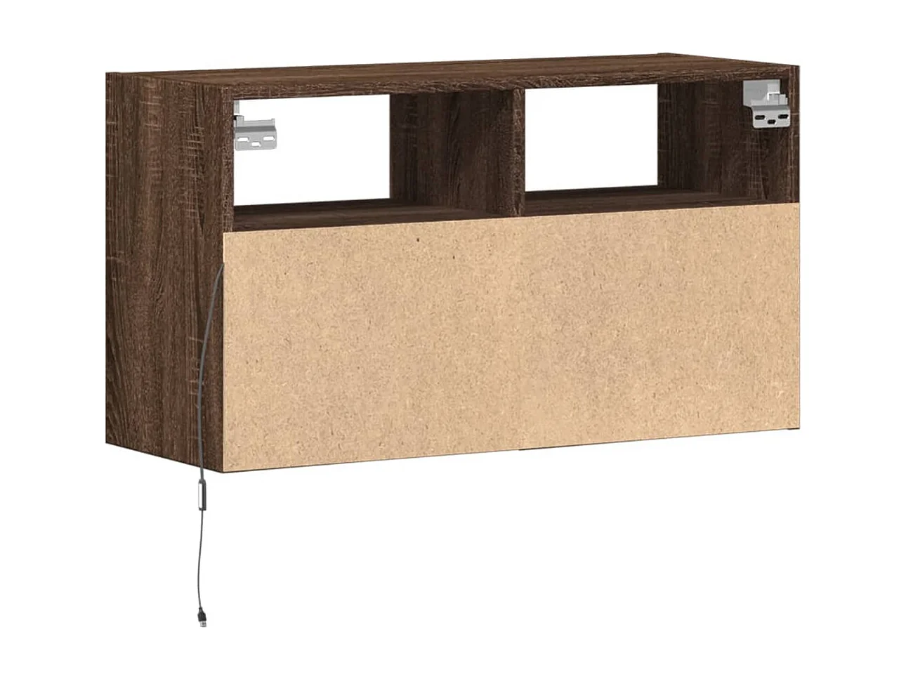 Móvel de parede p/ TV c/ luzes LED 80x31x45cm carvalho castanho