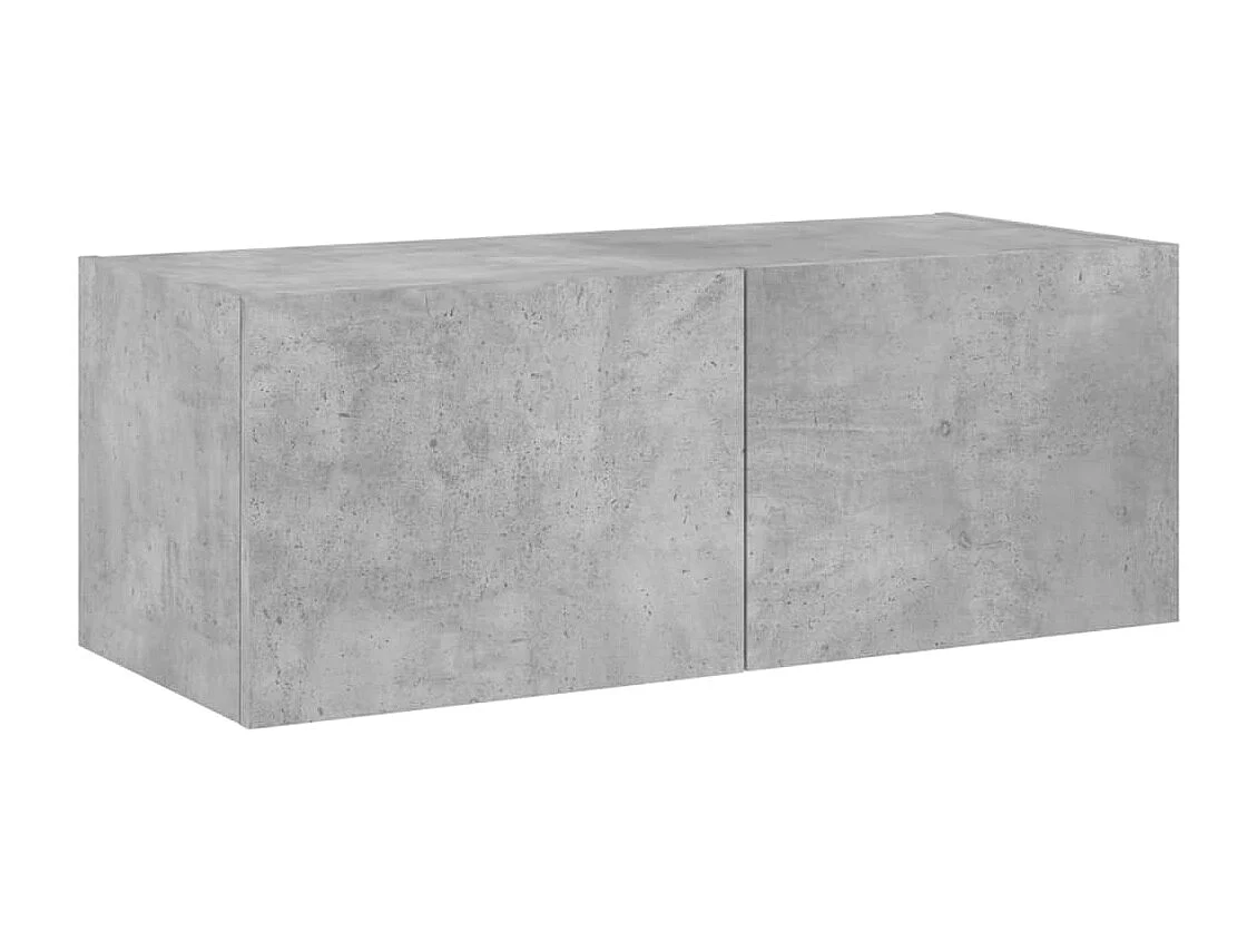 Mobile TV a Parete con Luci LED Grigio Cemento 80x35x31 cm
