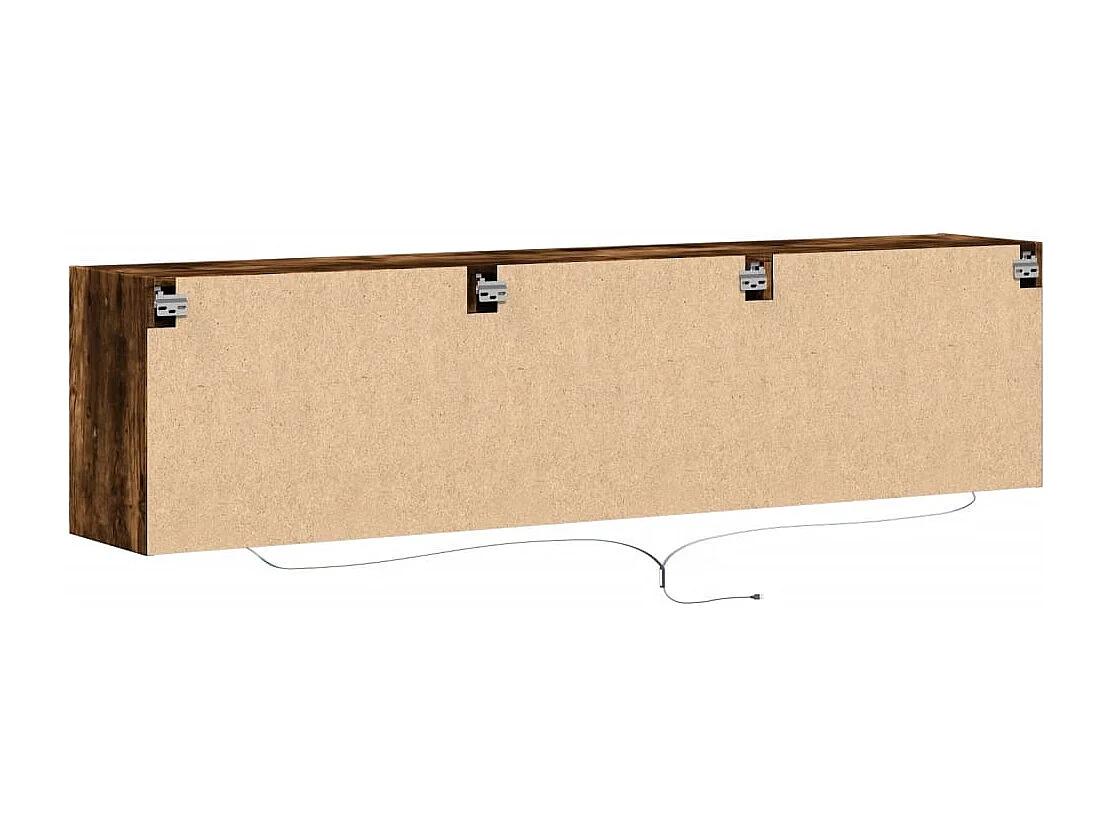 Mobile TV a Parete con LED Rovere Fumo 180x31x45 cm