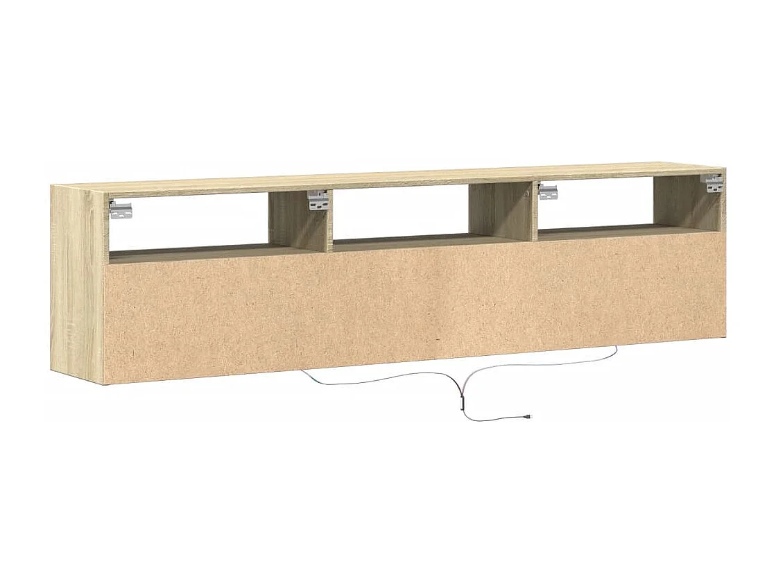 Mobile TV a Parete con LED Rovere Sonoma 180x31x45 cm