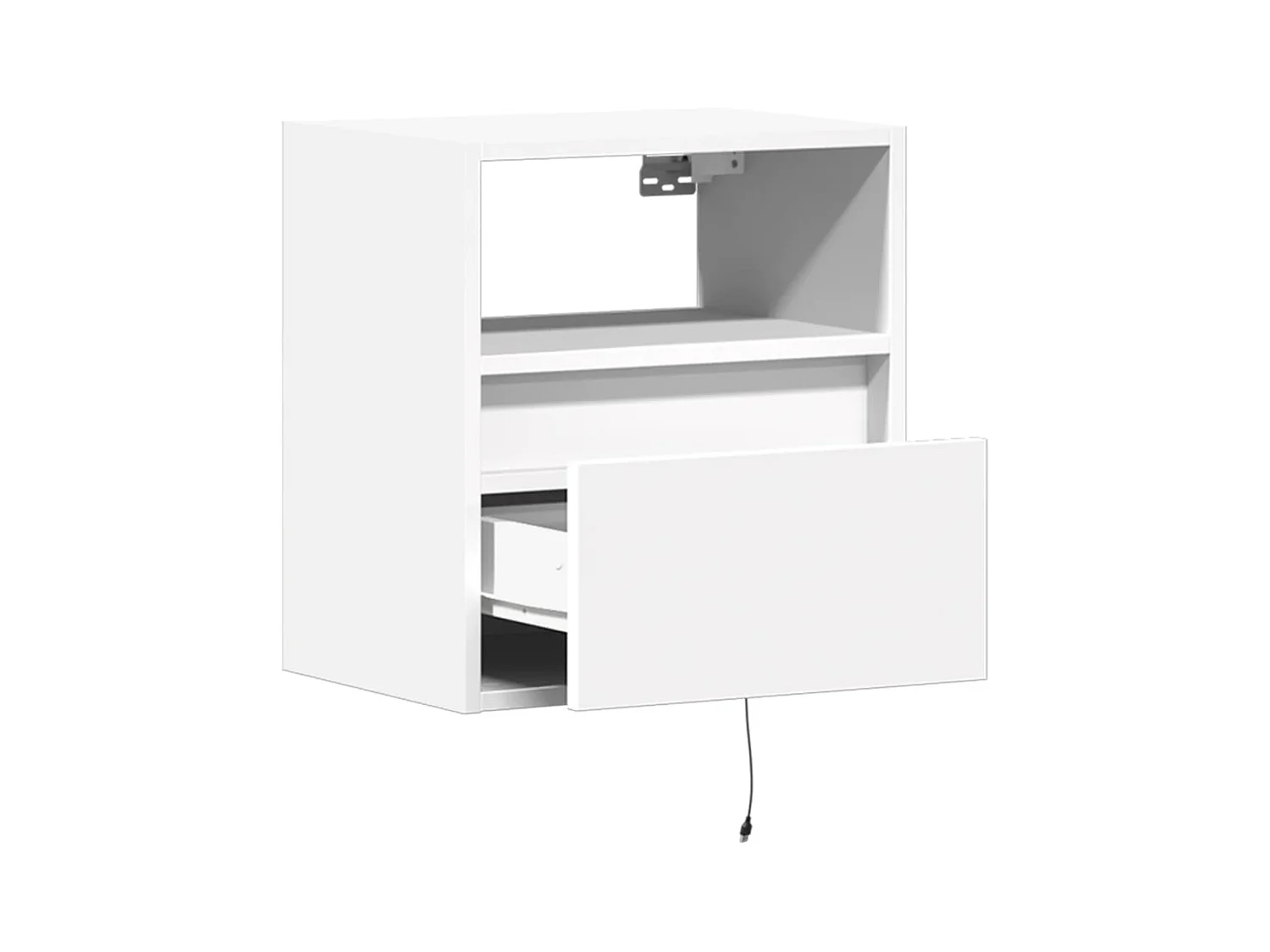 Meuble TV mural avec lumières LED blanc 41x31x45 cm
