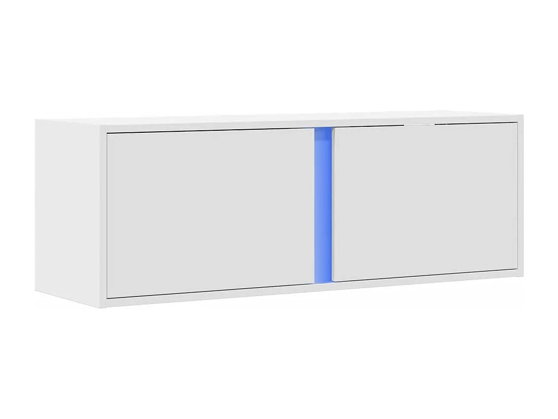 Móvel de parede para TV com luzes LED 100x31x35 cm branco