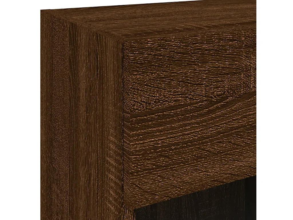 Meuble TV mural avec lumières LED chêne marron 40x30x60,5 cm