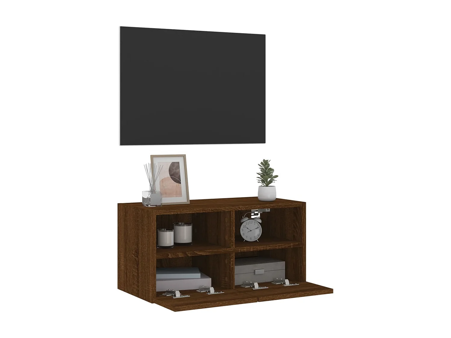 Meuble TV mural chêne marron 60x30x30 cm bois d'ingénierie