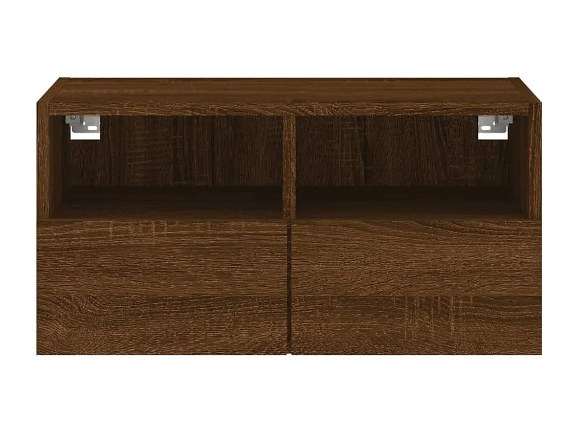 Meuble TV mural chêne marron 60x30x30 cm bois d'ingénierie