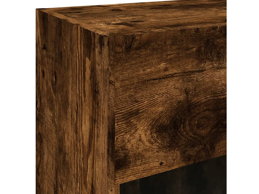 TV-Wandschrank mit LED-Leuchten Räuchereiche 40x30x60,5 cm