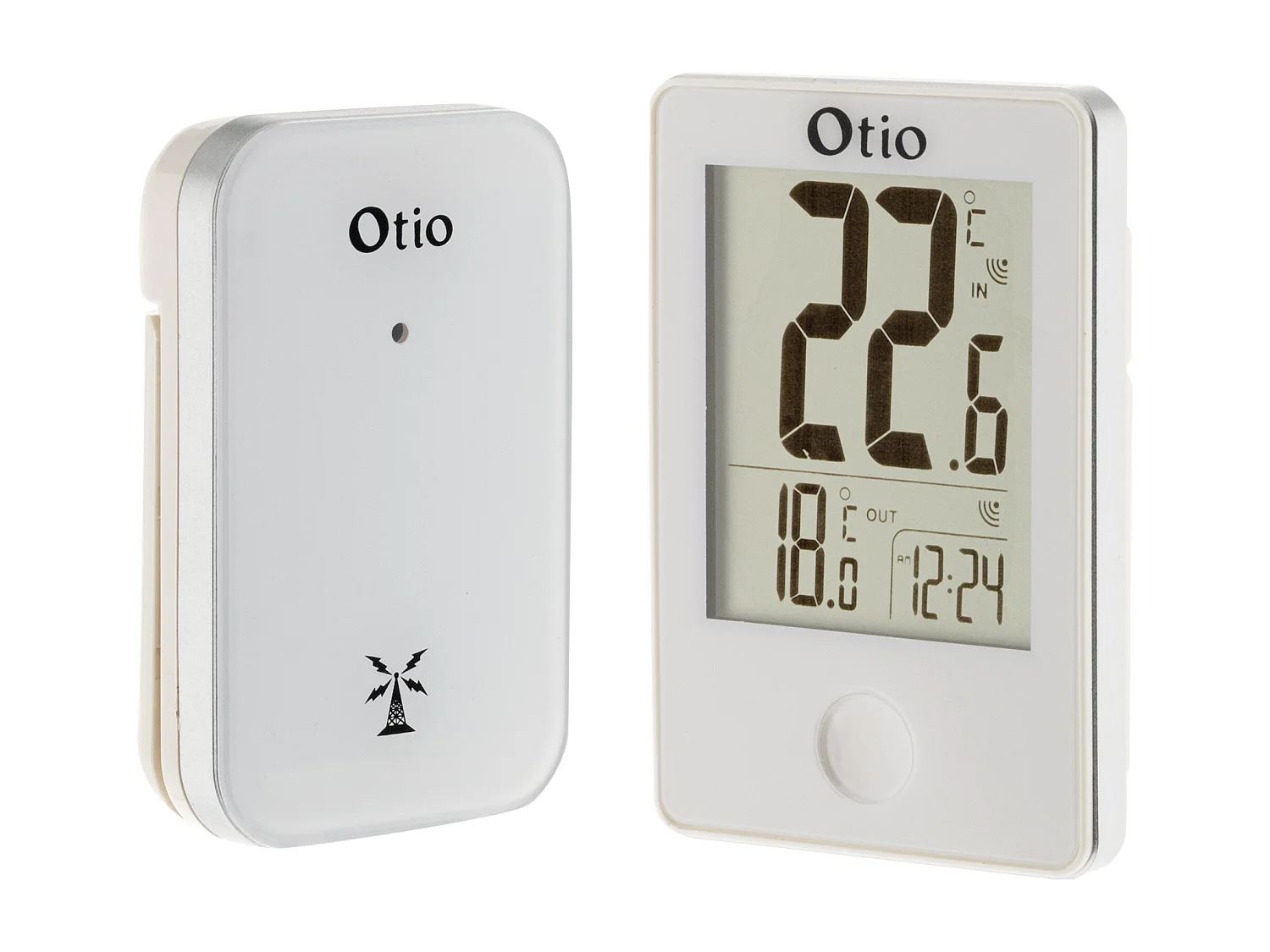 Thermomètre intérieur/extérieur avec capteur sans fil - Blanc - Otio