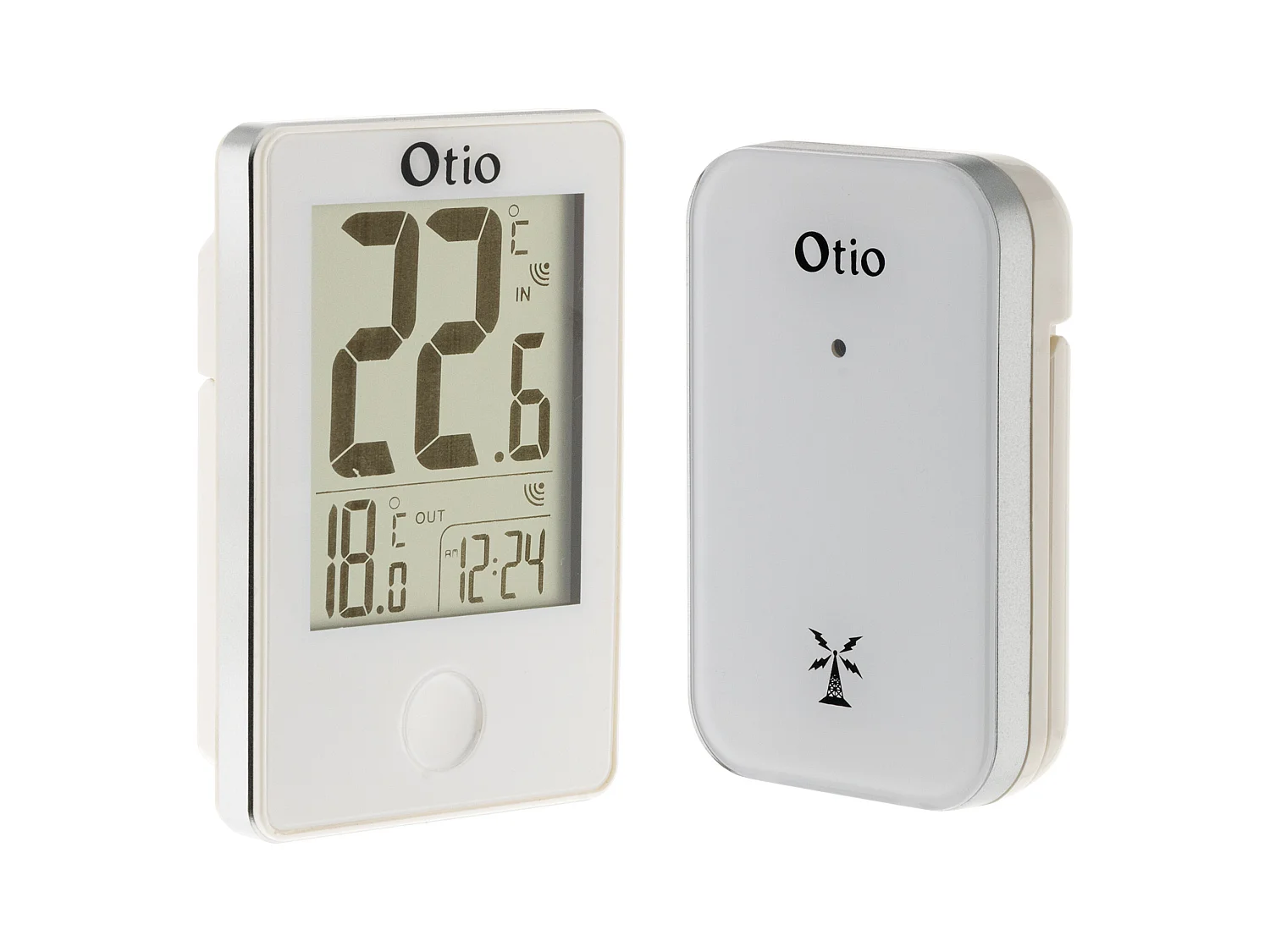 Thermomètre intérieur/extérieur avec capteur sans fil - blanc - Otio