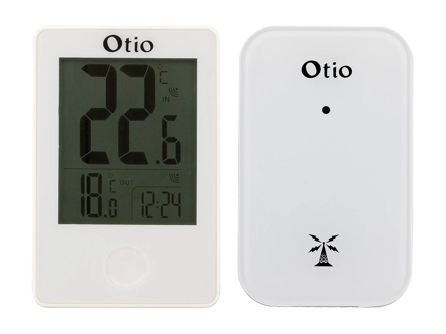 Thermomètre intérieur/extérieur avec capteur sans fil - Blanc - Otio