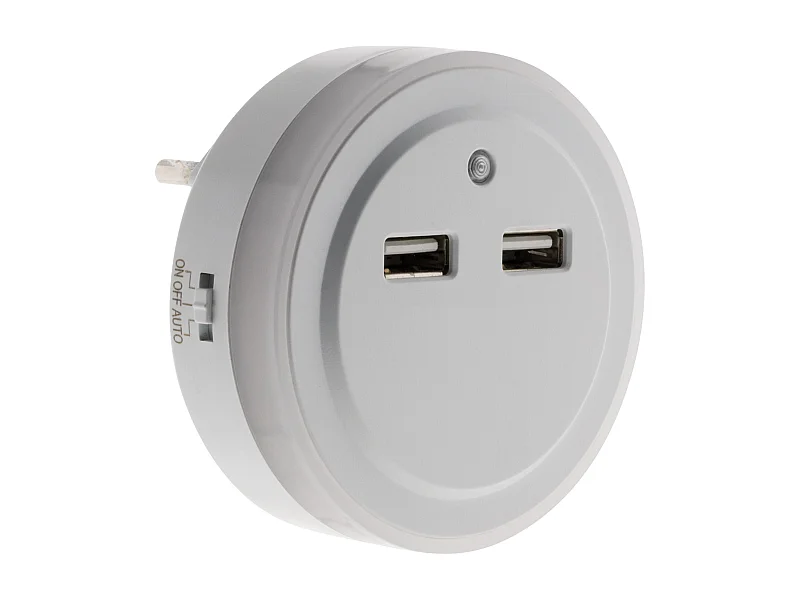 Veilleuse LED automatique avec 2 ports USB - Otio