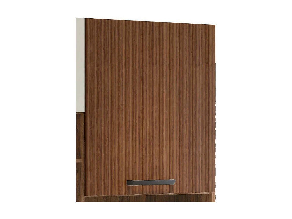 Buffet de Cuisine 6 Portes 2 Tiroirs Noyer et Blanc Ecru L 180.2 H 198 P 38.8 cm