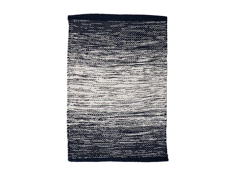 Tapis 40 x 60 cm en coton brodé avec dégradé de bleu vieilli – SAPHIR