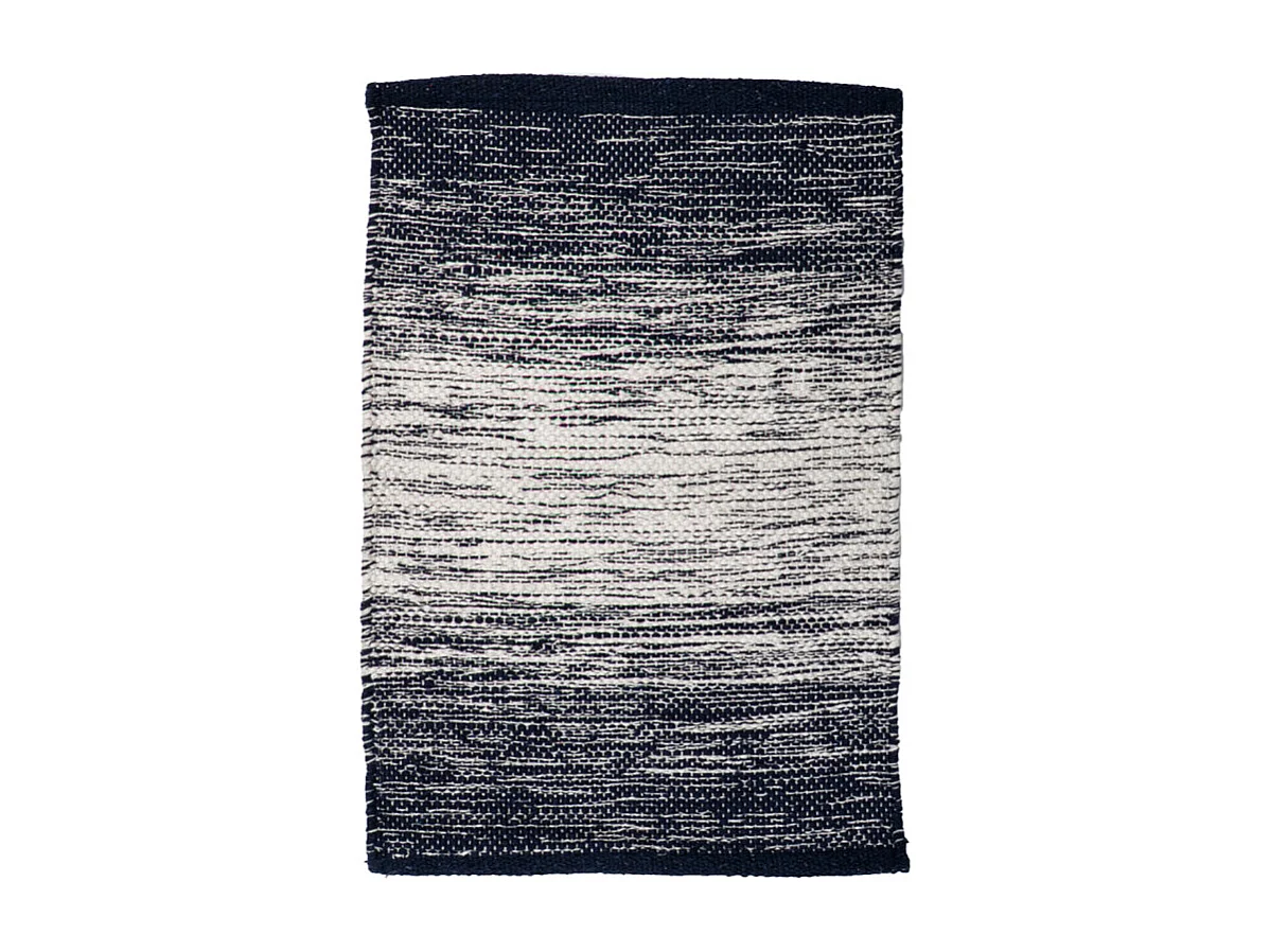 Tapis 40 x 60 cm en coton brodé avec dégradé de bleu vieilli – SAPHIR