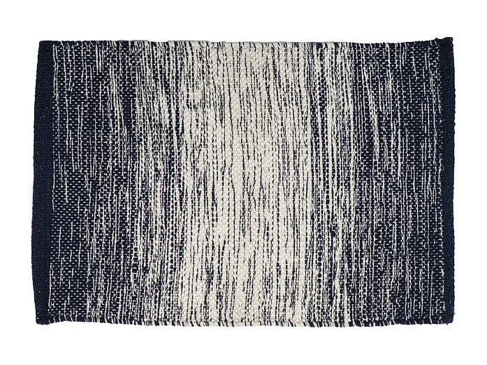 Tapis 40 x 60 cm en coton brodé avec dégradé de bleu vieilli – SAPHIR