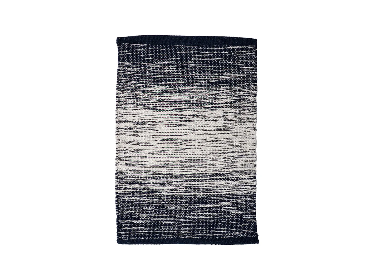 Tapis 40 x 60 cm en coton brodé avec dégradé de bleu vieilli – SAPHIR