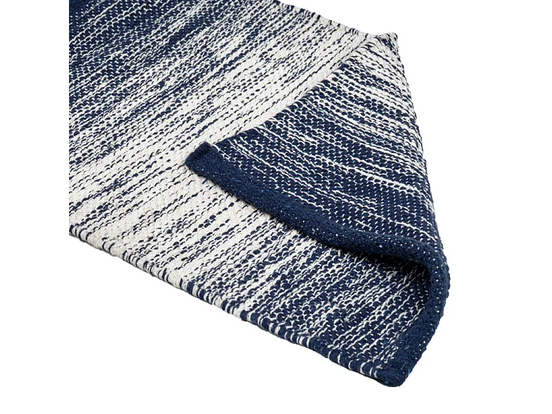 Tapis 40 x 60 cm en coton brodé avec dégradé de bleu vieilli – SAPHIR