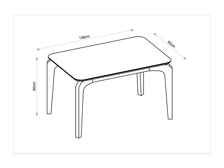 Table à Manger 4-6 Personnes Chêne et Blanc Dessus Verre L 136 H 80 P 90 cm
