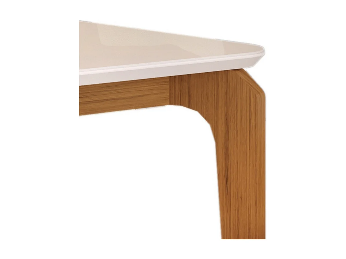 Table à Manger 4-6 Personnes Chêne et Blanc Dessus Verre L 136 H 80 P 90 cm